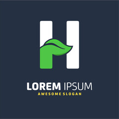 abstract logo design letter h
