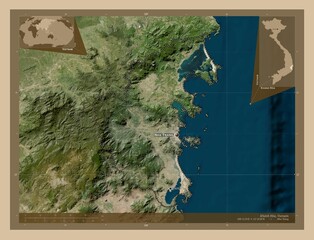 Khanh Hoa, Vietnam. Low-res satellite. Labelled points of cities © Yarr65