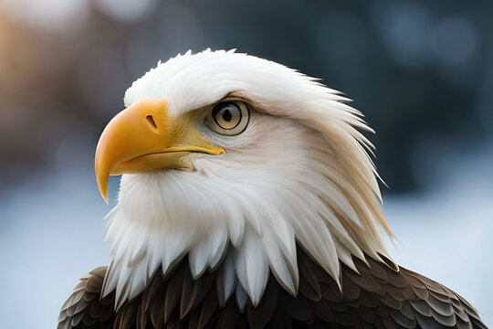Generative AI image of the bald eagle, one of animal that has been listed under the endangered species.
