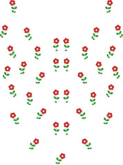 Neck Embroidery Designs.Floral pattern on collar, neck print. 
Abstract hand drawn floral ornament. Vector illustration.