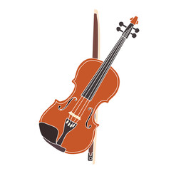 Fototapeta na wymiar Violin vector illustration. Musical instrument
