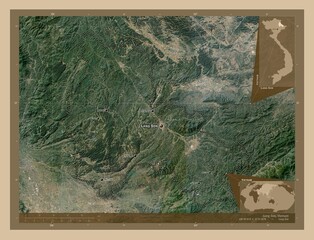 Lang Son, Vietnam. Low-res satellite. Labelled points of cities