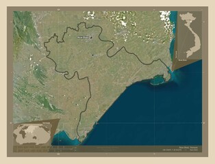 Nam inh, Vietnam. High-res satellite. Labelled points of cities
