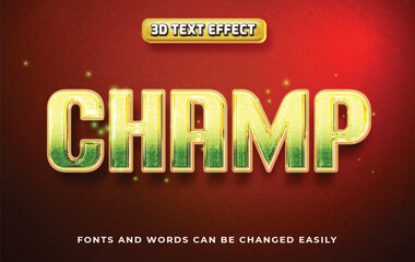 Champ 3d editable text effect style