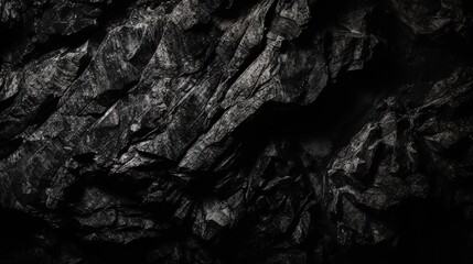 Black abstract background. Dark rock texture. Black stone background with copy space for design