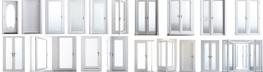 White UPVC Double Glazed Doors in Various Styles, Generated by AI