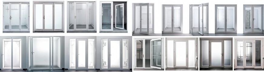 White UPVC Double Glazed Doors in Various Styles, Generated by AI
