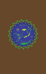 The traditional folk pattern of Bangladesh. Bangla new year concept. vector illustrations