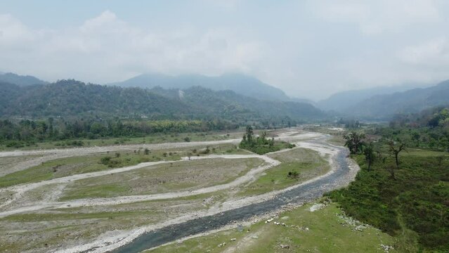 Natural beauty of India and Bhutan border or highland.