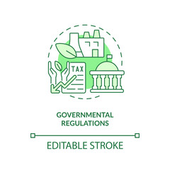 Obraz premium Governmental regulations green concept icon. Bioeconomy monitoring. Biotechnology development idea thin line illustration. Isolated outline drawing. Editable stroke. Arial, Myriad Pro-Bold fonts used