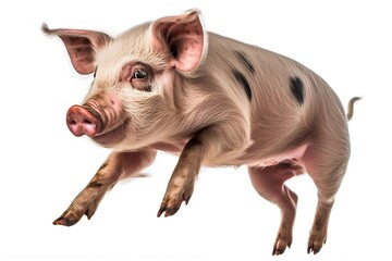 pig on white background