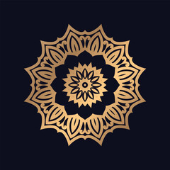 Premiume gold floral mandala arabesque pattern for print vector