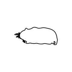 Pet Hamster Outline, silhouette. Sign Symbol Icon vector illustration in trendy flat style. Editable graphic resources for many purposes.