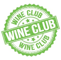 WINE CLUB text on green round stamp sign