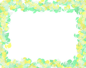 パステルカラーのリーフの枠