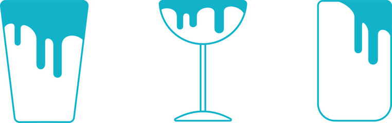 glasses and glasses glass and plastic with smudges, vector illustration