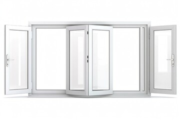 Isolated UPVC Double Glazed Door and Window on White Background, Generated by AI