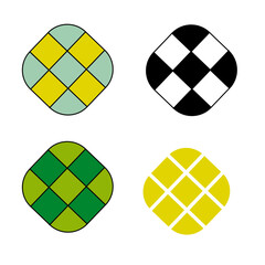 Ketupat Cute Icon Free Vector Hand Drawn Line Art