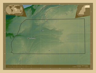 Es Semara, Western Sahara. Physical. Labelled points of cities