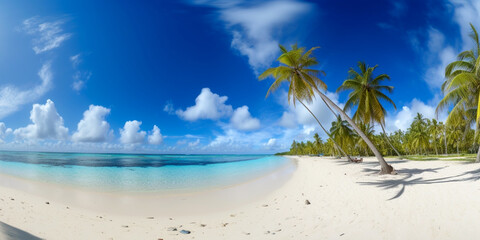 Obraz na płótnie Canvas tropischer Strand mit Palmen