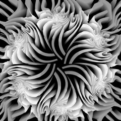 creative symmetric pattern and design in shades of grey floral fantasy