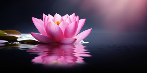 Pink Lotus flower (water lily) background,  ,Generative AI	
