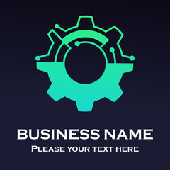 Gear techno logo template illustration