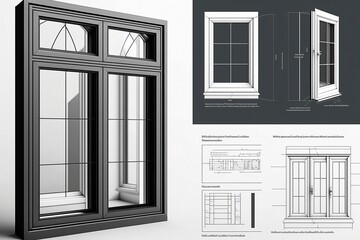 UPVC Windows Infographic Illustration for Brochure or Advert, Generated by AI