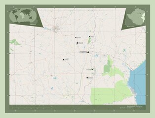 Manicaland, Zimbabwe. OSM. Labelled points of cities