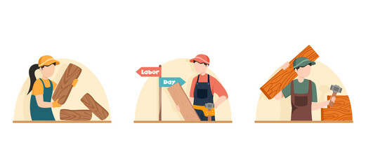 Labour Day Flat Bundle Design
