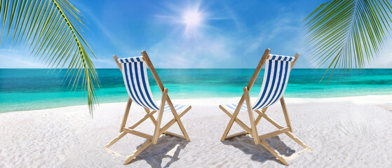 two chairs on the beach banner - summer style