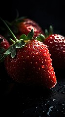 Fresh bunch of Strawberry seamless background, adorned with glistening droplets of water
