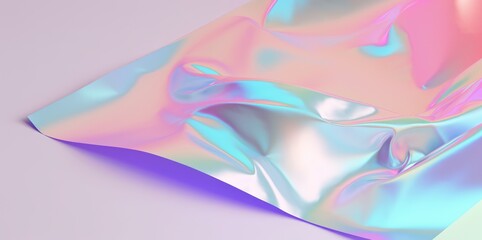 Iridescent foil cloth abstract background. Generative ai