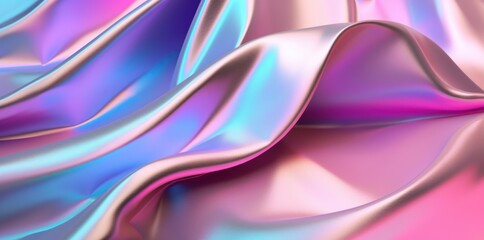 Iridescent foil cloth abstract background. Generative ai
