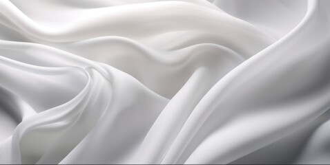 Obraz premium White silk cloth abstract background. Generative ai