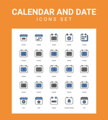 Calendar and date related icon set