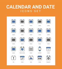 Calendar and date related icon set