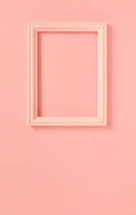 A pink frame on the pink background. ピンク背景上のピンクの枠、額縁。
