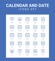Calendar and date related icon set