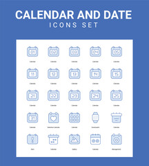 Calendar and date related icon set