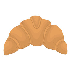 Croissant, a French pastry made of buttery, flaky dough shaped into a crescent shape. Vector illustration