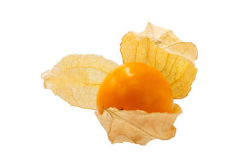 Closeup of Cape gooseberry, physalis with isolated on transparent background, clipping path, PNG