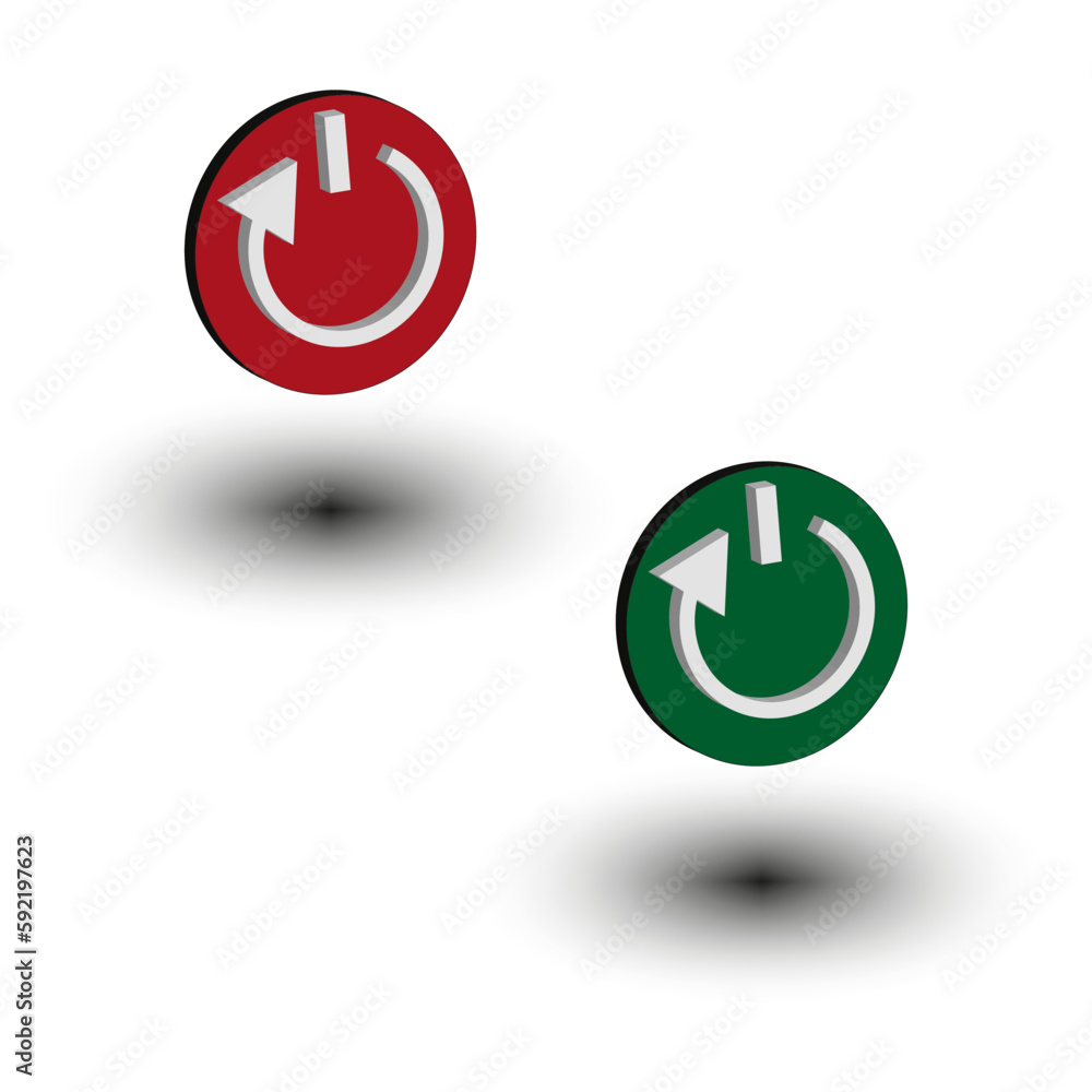 Poster red green volume switch. round shape. design element. vector illustration.