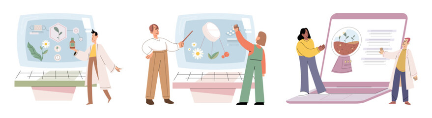 Homeopathy and herbal remedies set. Medical research laboratory diagnostics. Homeopathic treatment and phytotherapy. Traditional herb recipes of alternative medicine. Medicine pharmacy. Herbal pills