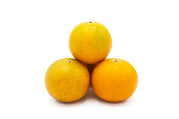 Closeup of Fresh shogun orange with isolated on transparent background, clipping path, PNG