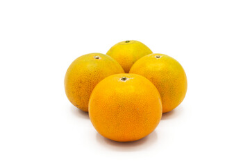 Closeup of Fresh shogun orange with isolated on transparent background, clipping path, PNG