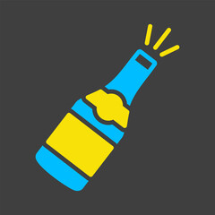 Champagne bottle isolated vector glyph icon