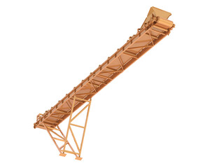 Conveyor belt isolated on transparent background. 3d rendering - illustration