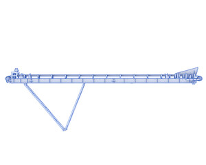 Conveyor belt isolated on transparent background. 3d rendering - illustration