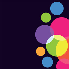 round glowing lights on a blue background, light reflection, vector illustration abstraction